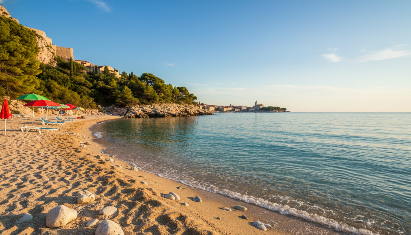 beaches near old town sibenik
